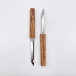Alternative view of Couteau de cuisine et de fruits 2en1 en acier inoxydable avec boîte en bois NINJA 10cm