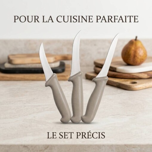 Set de 3 couteaux à dépecer désosser en Acier Inoxydable 1949-7