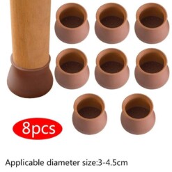 Capuchons protection chaises et tables en Silicone Marron 8PCS