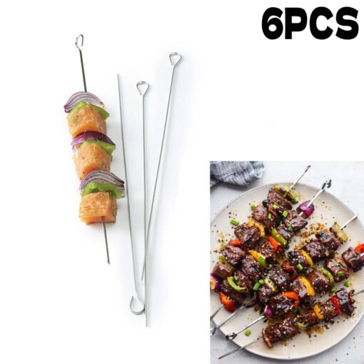 Tiges Brochettes carrées pour Barbecue 6PCS