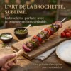 Tige Brochette en acier inoxydable Manche Bois 6PCS
