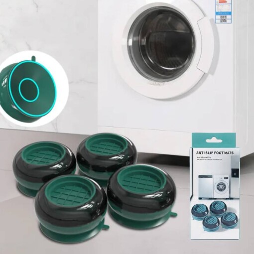 Support Anti Vibrations avec Ventouses pour Machine à Laver Frigo 4PCS