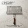 Grille à Barbecue en Acier Inoxydable Manche bois 20x20cm