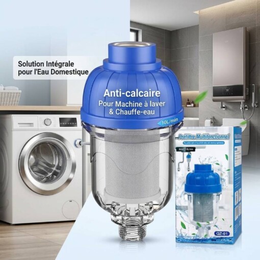 Filtre anti calcaire pour Machine à laver et Chauffe Bain 10L/min