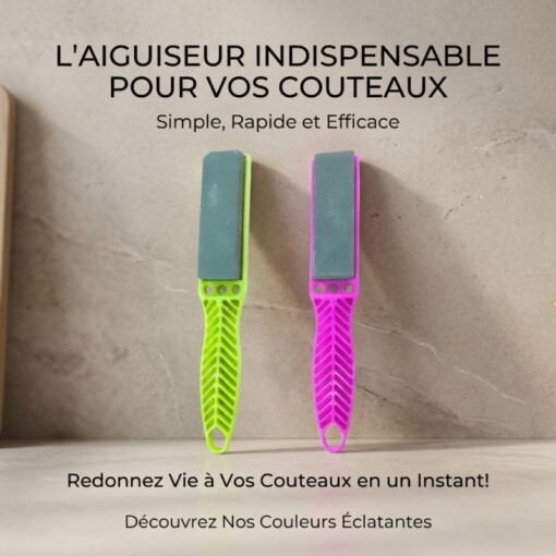 Mini Aiguiseur à Couteaux Double Face à Manche plastique