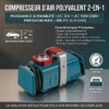Compresseur d'air Gonfleur Multifonction Pour Maison et Voiture 2en1 100PSI