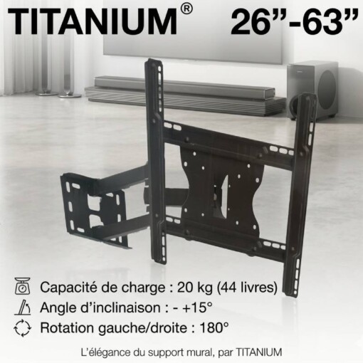 Support TV réglable TITANIUM 26"-63"