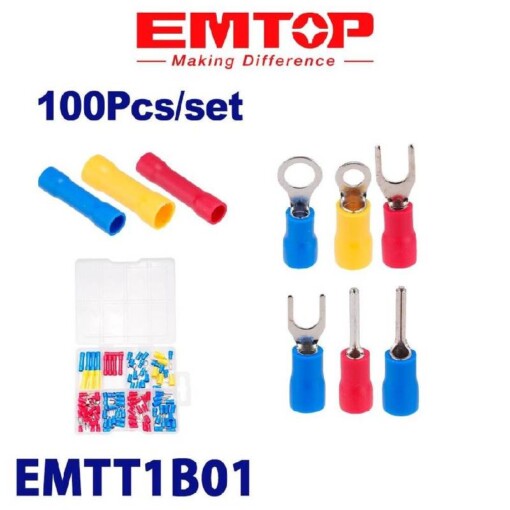 Jeu de 100 embouts de câble EMTOP EMTT1B01