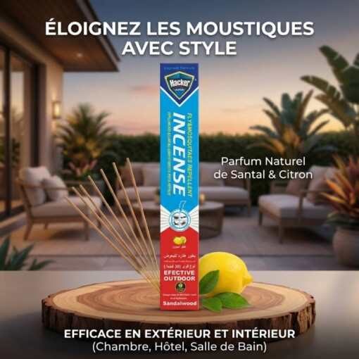Encens répulsif insectifuge Anti-moustique 30PCS HACKER (Oud Qmari)