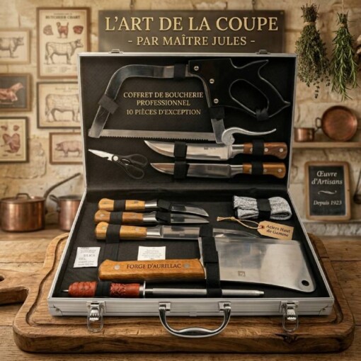 Mallette couteaux de boucher 10 pièces