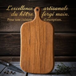 Alternative view of Planche à découper Luxe forgée à main au Bois d'Hêtre - Présentoir Plats