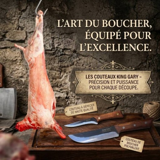 Pack de 2 Couteaux à abattre à dépecer KING GARY