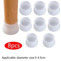 Capuchons protection chaises et tables en Silicone Marron 8PCS - Blanc