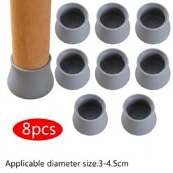 Capuchons protection chaises et tables en Silicone Marron 8PCS - Gris