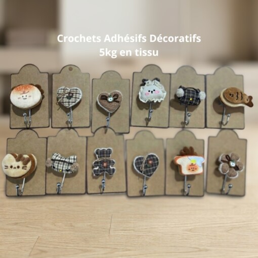 Crochets Adhésifs Décoratifs 5kg en tissu