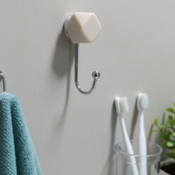 Crochet Adhésif en Inox Décoré Hexagonal