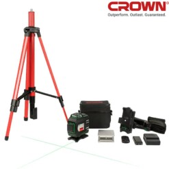 Alternative view of Niveau Laser 4D 16 Lignes 30M avec Perche Télescopique CROWN CT44150