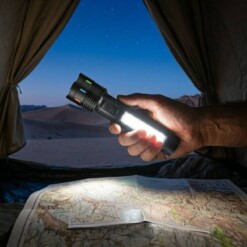 Alternative view of Torche rechargeable étanche Zoom télescopique avec LED latérale et PowerBank