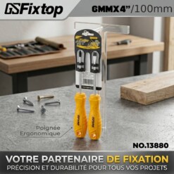 Ensemble de 2 Tournevises Américain et Plat 100mm FIXTOP 13880