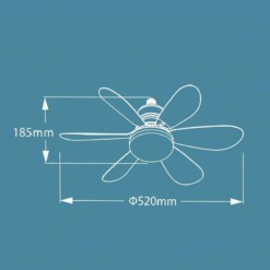 Alternative view of Lampe ventilateur de Plafond silencieuse à Télécommande 60W 6 Lames ABS 3867-A