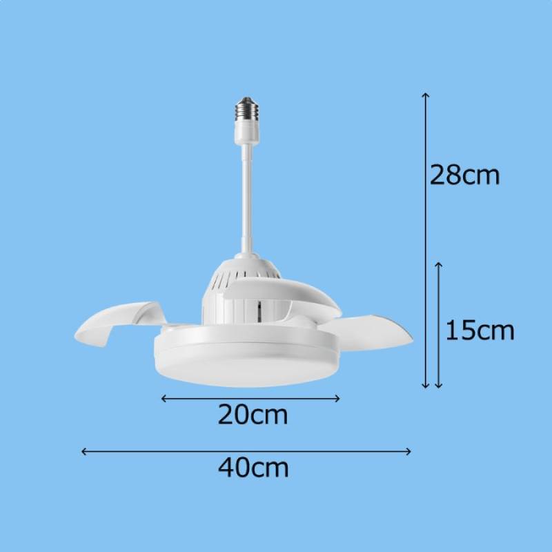 Lampe ventilateur 60W Télécommandé à 3 Lames rétractables 3867-C – Image 4