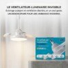 Lampe ventilateur 60W Télécommandé à 3 Lames rétractables 3867-C