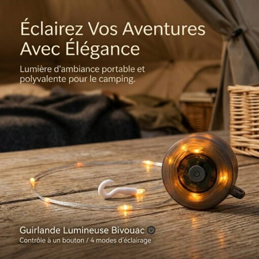 Guirlande lumineuse décorative à 4 modes à Pince Pour Camping 2M