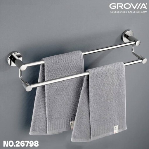 Porte Serviette Double en Aluminium GROVIA 26798