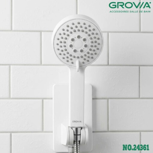 Set Pommeau de douche 3 Jets avec Flexible 1.5m et Support GROVIA 24361