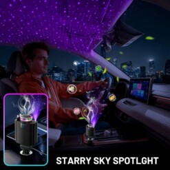 Alternative view of Chargeur de voiture rétractable 66W Starlight avec Atomiseur et Lumière d'Ambiance 5in1