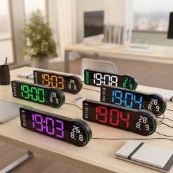 Alternative view of Horloge Murale Numérique LED Télécommandé avec Calendrier Alarme Température Pour Décoration Interieur