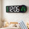 Horloge Murale Numérique LED Télécommandé avec Calendrier Alarme Température Pour Décoration Interieur