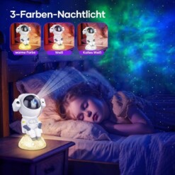 Alternative view of Projecteur Astronaute Nebula avec Bluetooth Minuteur et Télécommande Veilleuse pour Enfants Décoration de chambre