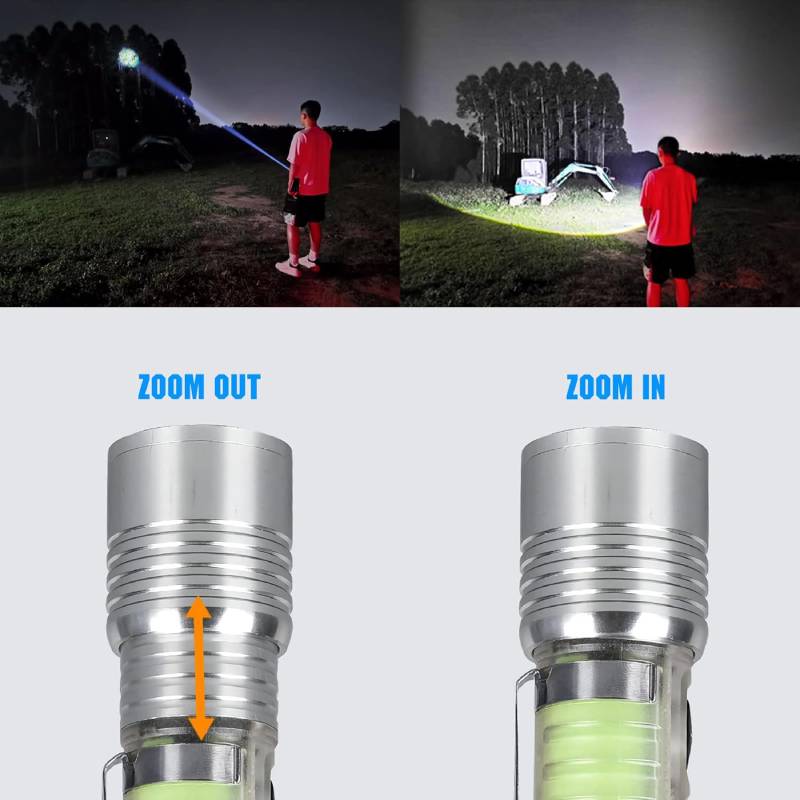 Lampe Torche LED Rechargeable ZOOM Fluorescente 8 Modes Etanche – Image 7