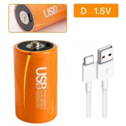 Pile Rechargeable D/1# 1.5V 450mAh Type-C
