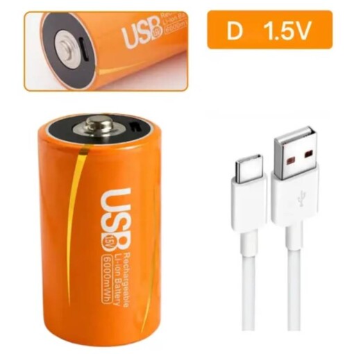 Pile Rechargeable D/1# 1.5V 450mAh Type-C