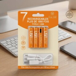 Piles rechargeable AAA Type-C 220mAh 4PCS