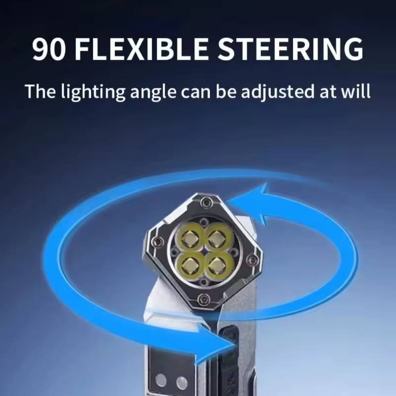 Lampe de poche LED Portable aimantée Rechargeable pour Camping Rotative 180° – Image 7