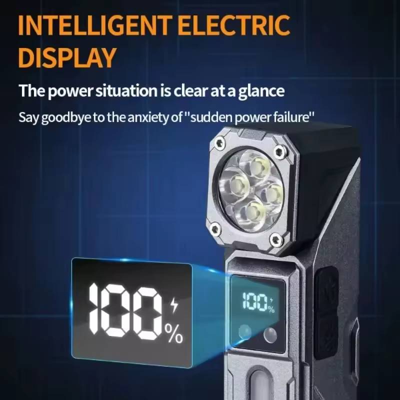 Lampe de poche LED Portable aimantée Rechargeable pour Camping Rotative 180° – Image 9
