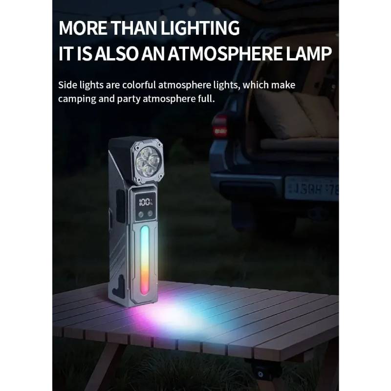 Lampe de poche LED Portable aimantée Rechargeable pour Camping Rotative 180° – Image 10