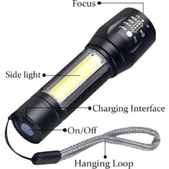 Alternative view of Mini Lampe de poche Rechargeable avec LED Ultra Lumineuse en Aluminium