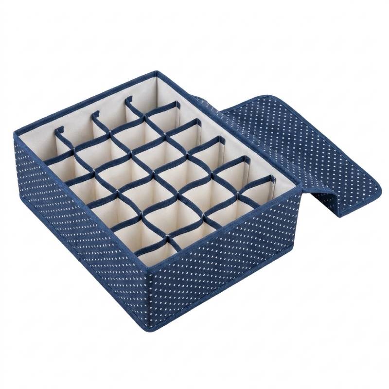Boite de Rangement sous-vêtements en Tissu 24 Compartiments avec Couvert – Image 2