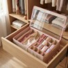 Boite de Rangement Sous-vêtements 2en1 19 Compartiments avec Couvert Transparent
