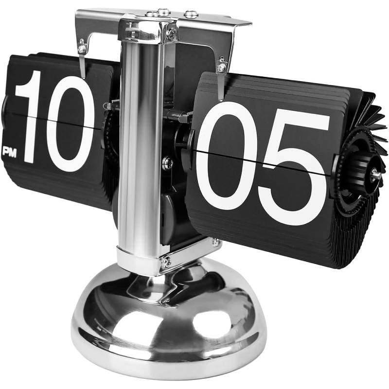 Horloge de Bureau Mécanique à Clapet Retro Vintage