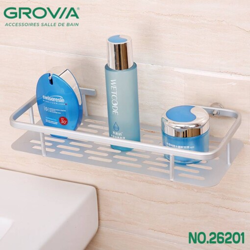 Etagère Salle de Bain Face en Aluminium GROVIA 26201