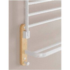 Porte Serviette Rabattable Pliable Double en Aluminium et Bois – Image 6