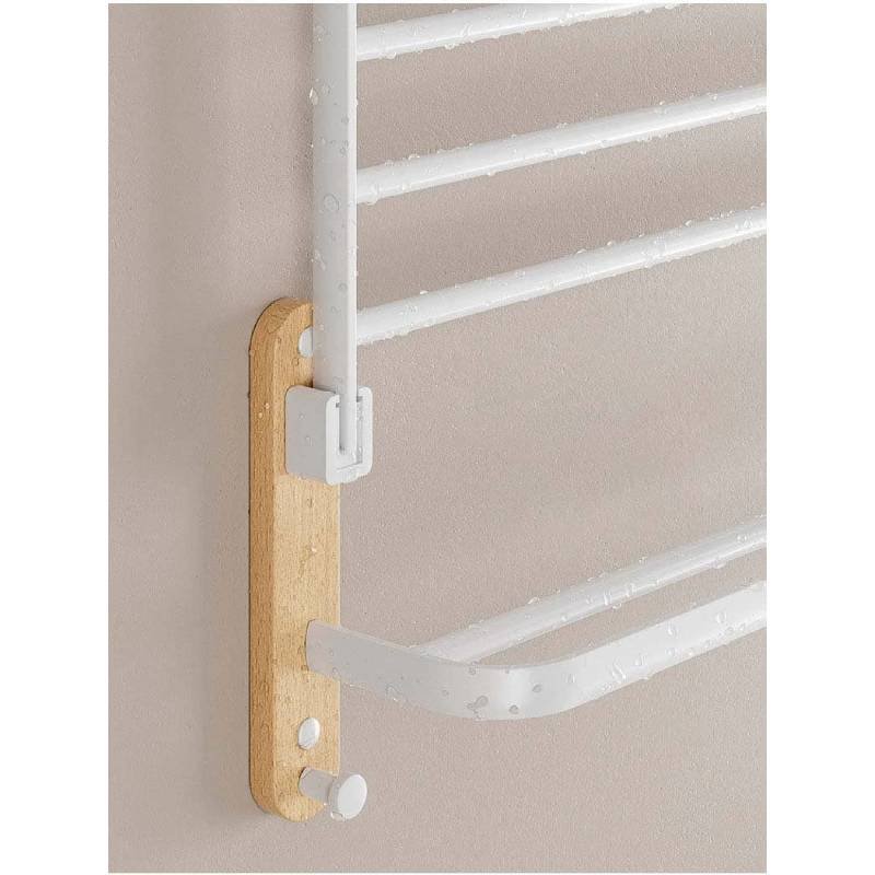 Porte Serviette Rabattable Pliable Double en Aluminium et Bois – Image 6