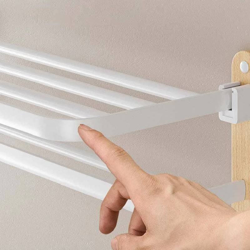 Porte Serviette Rabattable Pliable Double en Aluminium et Bois – Image 7