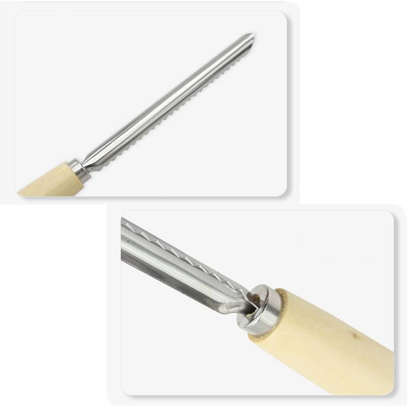 Vide Pomme Extracteur de noyau en Inox Manche Bois – Image 4