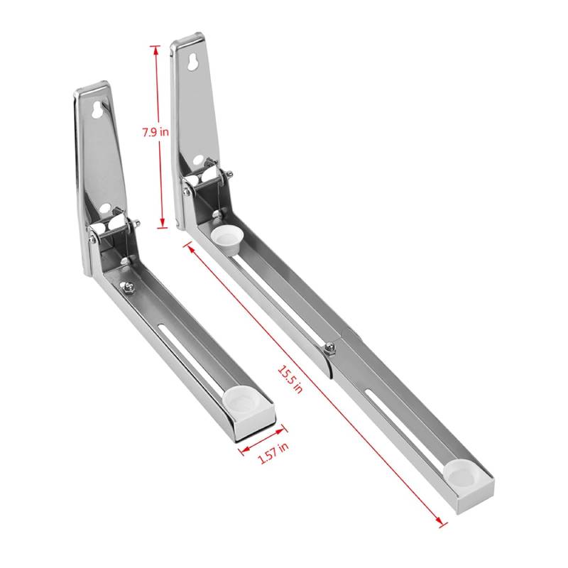 Support Micro-ondes Inox Réglable Pliable – Image 4